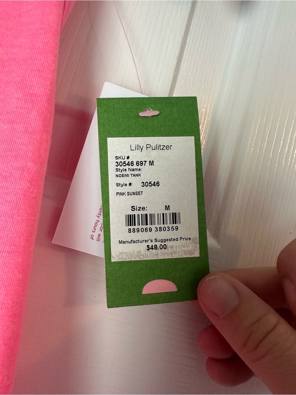 Lilly Pulitzer Neon Pink Scoop Neck Tank Top - Picture 3 of 3
